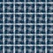 Indigo blue mottled grid check nautical seamless pattern. Modern irregular marine line geometric sailor print. Classic