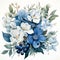 Indigo Blue Orchid Arrangement Vector Illustration