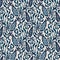 Indigo Blue Seashell nautical seamless pattern. Modern marine shell print in classic nantucket fabric textile hand drawn