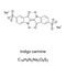 Indigo carmine, food colorant and ph indicator, chemical structure