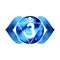 Indigo color of chakra symbol third eye concept, flower floral