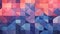 Indigo and Coral Pink Geometric Mosaic Modern Design