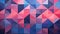 Indigo and Coral Pink Geometric Mosaic Modern Design