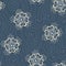 Indigo Hand-Drawn Japanese Floral Vector Seamless Pattern. Traditional Katazome Katagami Style Blooms