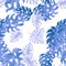 Indigo Monstera Pattern Textile. Seamless Wallpaper. Azure Watercolor Textile. Tropical Decor. Floral Painting. Summer Illustratio
