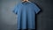 Indigo t-shirt on a hanger photo realistic illustration - Generative AI.