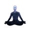 Indigo third eye chakra human lotus pose yoga, abstract inside