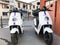 Indigo weel Electric moped a free float scooter sharing of the chinese company NIU in the street of Lyon France