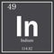 Indium chemical element, dark square symbol