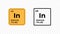 Indium, chemical element of the periodic table vector