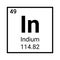 Indium element periodic table chemistry atom symbol science