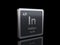 Indium In, element symbol from periodic table series