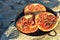 Individual baked tomato foccacia bread