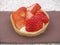 An individual French style strawberry tarte