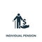 Individual pension icon. Monochrome simple sign from common tax collection. Individual pension icon for logo, templates