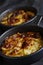 Individual potato gratins close up vertical