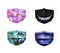 Individual Protective Color Medial Masks Realistic Icon Set