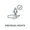 Individual Rights icon. Line style element from gdpr collection. Thin Individual Rights icon for templates, infographics