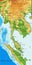 Indochina physical map