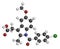 Indomethacin indometacin non-steroidal anti-inflammatory drug NSAID molecule.