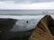 The indomitable force of the sea and the sea waves destroyed the access road to a beach made of bamboo.