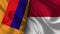 Indonesia and Armenia Realistic Flag â€“ Fabric Texture Illustration