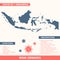 Indonesia - Asia Country Map. Covid-29, Corona Virus Map Infographic Vector Template EPS 10