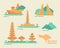 Indonesia, Bali flat landmarks vector illustration. Vector illustration