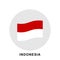 Indonesia flag flat design vector. Red and white flag illustration. South east asian flag design.