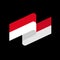 Indonesia flag ribbon isolated. Indonesian tape banner. state symbol