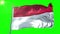 Indonesia flag seamless looping 3D rendering video. Beautiful textile cloth fabric loop waving