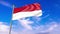 Indonesia flag waving against blue sky, perfect for news, digital composition