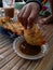 In Indonesia, this fried snack is known as Ote ote, Bala bala, or Bakwan