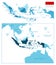Indonesia - highly detailed blue map.