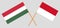 Indonesia and Hungary. The Indonesian and Hungarian flags. Official colors. Correct proportion. Vector