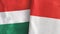 Indonesia and Hungary two flags textile cloth 3D rendering