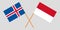 Indonesia and Iceland. The Indonesian and Icelandic flags. Official colors. Correct proportion. Vector