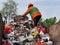 Indonesia, Jakarta-04032020: Cleaning workers in temporary shelters