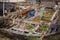 indonesia, jakarta june 6 2023, a collection of fishing boats on the pier in the city of jakarta indonesia.