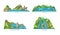 Indonesia landmarks, nature and travel flat icons