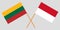 Indonesia and Lithuania. The Indonesian and Lithuanian flags. Official colors. Correct proportion. Vector