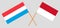 Indonesia and Luxembourg. The Indonesian and Luxembourgish flags. Official colors. Correct proportion. Vector