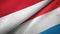 Indonesia and Luxembourg two flags textile cloth, fabric texture