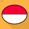 Indonesia, Monaco flag speech bubble, social media communication