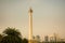 Indonesia monas landmark popular standing with sunrise or sunset color view