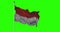 Indonesia national flag waving on green screen. Chroma key animation. Indonesian politics illustration