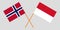 Indonesia and Norway. The Indonesian and Norwegian flags. Official colors. Correct proportion. Vector