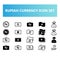 Indonesia Rupiah currency icon set in solid and outline style