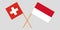 Indonesia and Switzerland. The Indonesian and Swiss flags. Official colors. Correct proportion. Vector