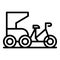 Indonesia trishaw icon outline vector. Old bike